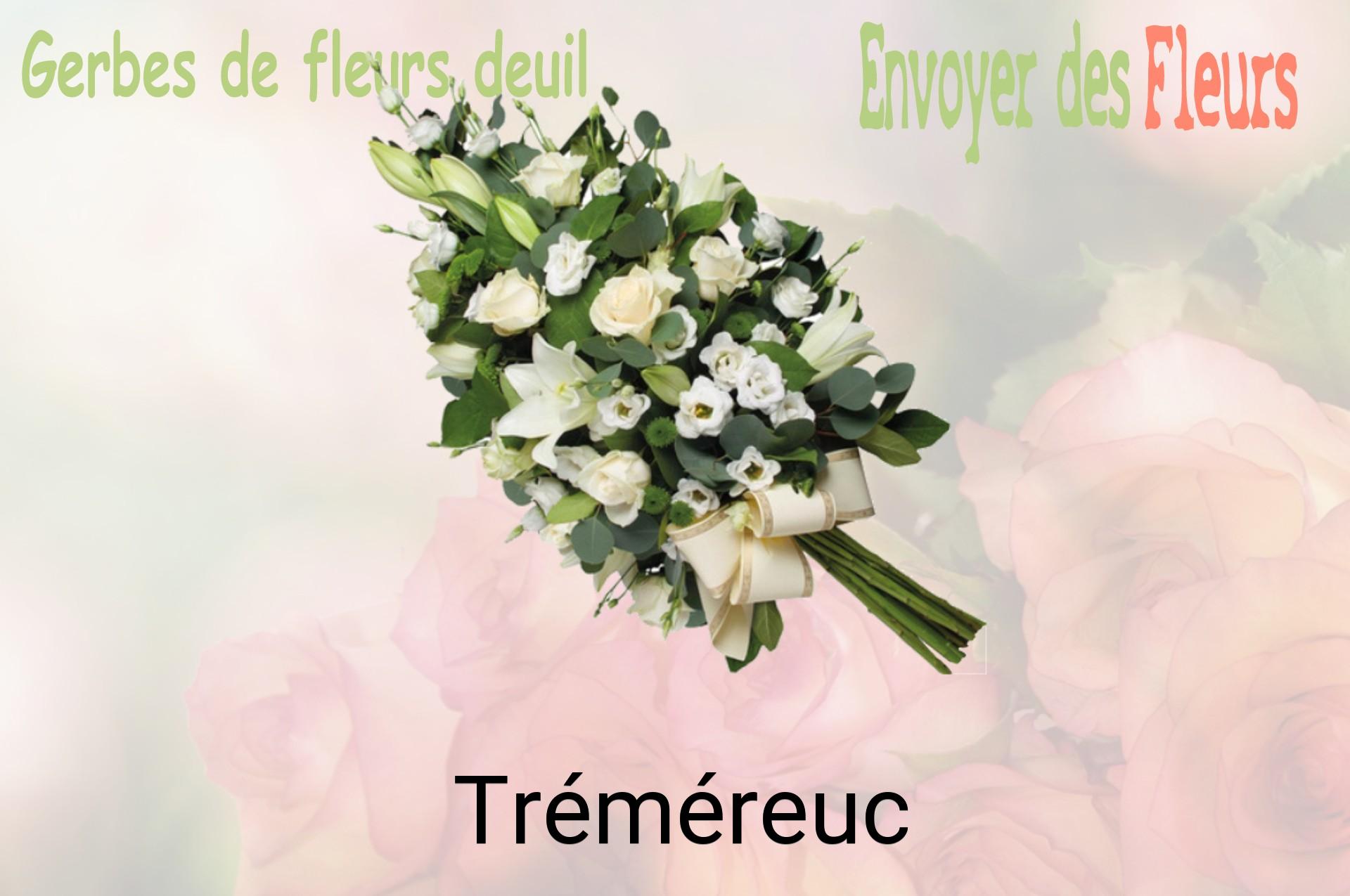 Gerbe de fleurs de deuil livrée à Tréméreuc